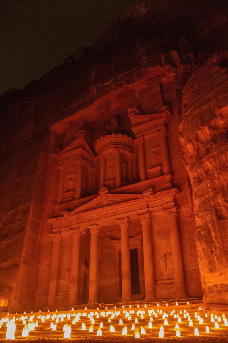 Credit Al-Khazneh Treasury, Petra by Night, Jordan