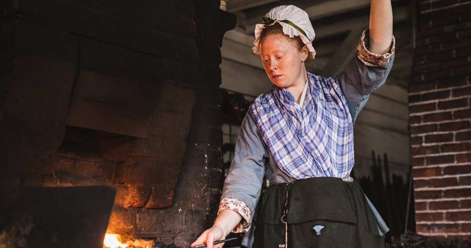 Students can meet our 21st-century craftspeople practicing authentic 18th-century trades.