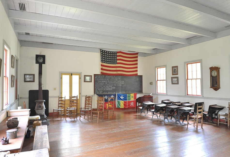 Vermilionville schoolhouse in Louisiana. photo credit LionBearTX via Flickr